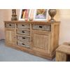 Reclaimed Teak Sideboard with 6 Natural Wicker Drawers - 0